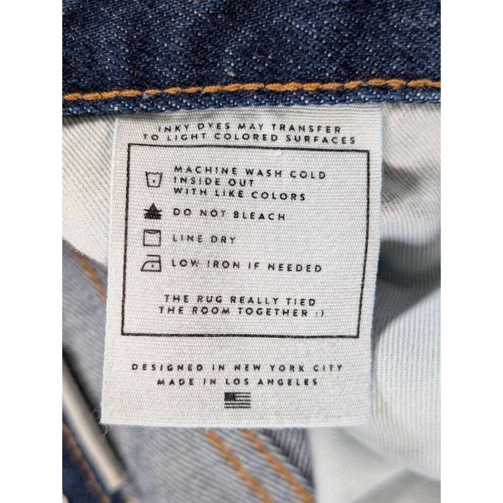 AYR The Slacker Jeans Men’s 35x32 Blue Relaxed Button Fly Made in USA - Picture 9 of 14